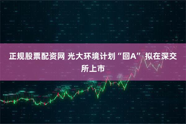 正规股票配资网 光大环境计划“回A” 拟在深交所上市
